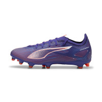 PUMA Ultra 5 Match Gazon Naturel Gazon Artificiel Chaussures de Foot (MG) Mauve Rose Clair Blanc