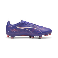 PUMA Ultra 5 Play Gazon Naturel Gazon Artificiel Chaussures de Foot (MG) Mauve Rose Clair Blanc