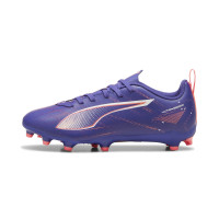 PUMA Ultra 5 Play Gazon Naturel Gazon Artificiel Chaussures de Foot (MG) Enfants Mauve Rose Clair Blanc