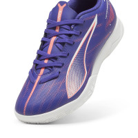 PUMA Ultra 5 Play Chaussures de Foot en Salle (IN) Enfants Mauve Rose Clair Blanc