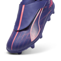 PUMA Ultra 5 Play V Gazon Naturel Gazon Artificiel Chaussures de Foot (MG) Enfants Mauve Rose Clair Blanc