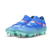 PUMA Future 7 Ultimate Gazon Naturel Gazon Artificiel Chaussures de Foot (MG) Femmes Bleu Turquoise Blanc