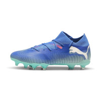 PUMA Future 7 Match Gazon Naturel Gazon Artificiel Chaussures de Foot (MG) Femmes Bleu Turquoise Blanc