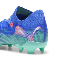 PUMA Future 7 Ultimate Gazon Naturel Gazon Artificiel Chaussures de Foot (MG) Bleu Turquoise Blanc