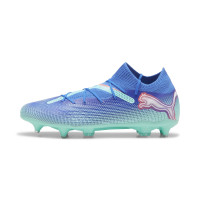 PUMA Future 7 Pro Crampons Vissés Chaussures de Foot (SG) Bleu Turquoise Blanc