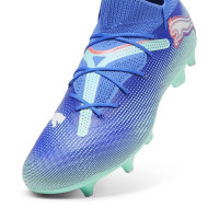 PUMA Future 7 Pro Crampons Vissés Chaussures de Foot (SG) Bleu Turquoise Blanc