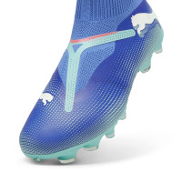 PUMA Future 7 Match+ Veterloze Gras / Kunstgras Voetbalschoenen (MG) Blauw Turquoise Wit