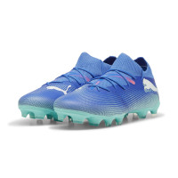 PUMA Future 7 Match Gras / Kunstgras Voetbalschoenen (MG) Blauw Turquoise Wit