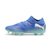 PUMA Future 7 Match Gazon Naturel Gazon Artificiel Chaussures de Foot (MG) Bleu Turquoise Blanc