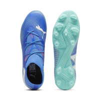 PUMA Future 7 Match Gazon Naturel Gazon Artificiel Chaussures de Foot (MG) Bleu Turquoise Blanc