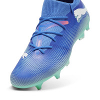 PUMA Future 7 Match Crampons Vissés Chaussures de Foot (SG) Bleu Turquoise Blanc