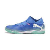 PUMA Future 7 Match Chaussures de Foot En Salle (IN) Bleu Turquoise Blanc