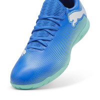 PUMA Future 7 Play Chaussures de Foot En Salle (IN) Bleu Turquoise Blanc