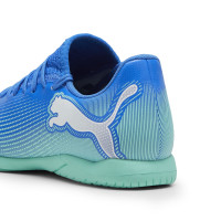 PUMA Future 7 Match Chaussures de Foot En Salle (IN) Enfants Bleu Turquoise Blanc