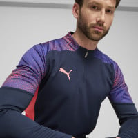 PUMA individualFINAL Haut d'Entraînement 1/4-Zip Bleu Foncé Mauve Rose Clair