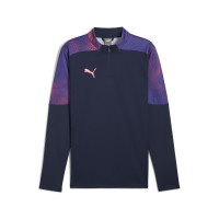 PUMA individualFINAL Survêtement 1/4-Zip Bleu Foncé Mauve Rose Clair