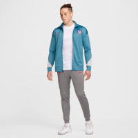 Nike Atletico Madrid Strike Survêtement à Capuche Full-Zip 2024-2025 Bleu Clair Gris Rouge