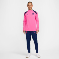 Nike Atletico Madrid Strike Haut d'Entraînement 1/4-Zip 2024-2025 Rose Bleu Foncé