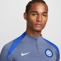 Nike Inter Milan Strike Survêtement 1/4-Zip 2024-2025 Gris-Bleu Bleu Beige