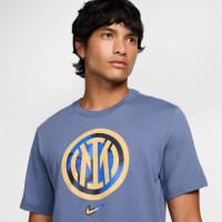 Nike Inter Milan Crest T-Shirt 2024-2025 Gris-Bleu Doré