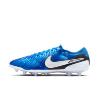 Nike Tiempo Legend 10 Elite Gazon Artificiel Chaussures de Foot (AG) Bleu Blanc Noir