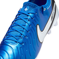 Nike Tiempo Legend 10 Elite Gazon Artificiel Chaussures de Foot (AG) Bleu Blanc Noir