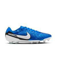 Nike Tiempo Legend 10 Pro Gras Voetbalschoenen (FG) Blauw Wit Zwart