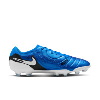 Nike Tiempo Legend 10 Pro Gazon Naturel Chaussures de Foot (FG) Bleu Blanc Noir