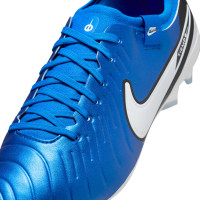 Nike Tiempo Legend 10 Pro Gazon Naturel Chaussures de Foot (FG) Bleu Blanc Noir