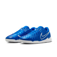 Nike Tiempo Legend 10 Academy Chaussures de Foot en Salle (IN) Bleu Blanc