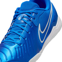 Nike Tiempo Legend 10 Academy Chaussures de Foot en Salle (IN) Bleu Blanc