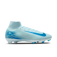 Nike Zoom Mercurial Superfly 10 Elite Gazon Naturel Chaussures de Foot (FG) Bleu Clair Bleu