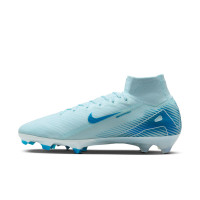 Nike Zoom Mercurial Superfly 10 Elite Gazon Naturel Chaussures de Foot (FG) Bleu Clair Bleu