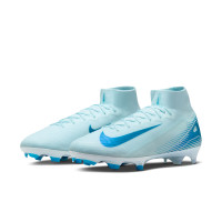 Nike Zoom Mercurial Superfly 10 Elite Gazon Naturel Chaussures de Foot (FG) Bleu Clair Bleu