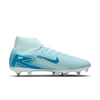 Nike Zoom Mercurial Superfly 10 Academy Crampons Vissés Chaussures de Foot (SG) Anti-Clog Bleu Clair Bleu