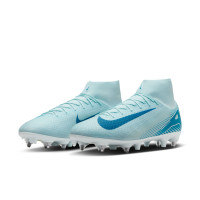 Nike Zoom Mercurial Superfly 10 Academy Crampons Vissés Chaussures de Foot (SG) Anti-Clog Bleu Clair Bleu