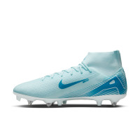 Nike Zoom Mercurial Superfly 10 Academy Crampons Vissés Chaussures de Foot (SG) Anti-Clog Bleu Clair Bleu