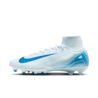 Nike Zoom Mercurial Superfly 10 Elite Gazon Artificiel Chaussures de Foot (AG) Bleu Clair Bleu