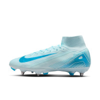 Nike Zoom Mercurial Superfly 10 Elite Crampons Vissés Chaussures de Foot (SG) Bleu Clair Bleu