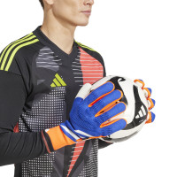 adidas Predator Pro Fingersave Gants de Gardien de But Fingersave Bleu Orange Blanc