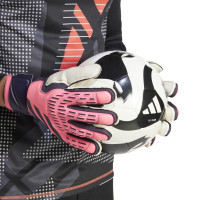 adidas Predator Match Fingersave Gants de Gardien de But Rose Noir Blanc