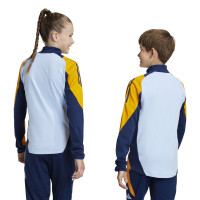 adidas Real Madrid Haut d'Entraînement 1/4-Zip 2024-2025 Enfants Bleu Clair Bleu Foncé Orange