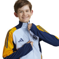 adidas Real Madrid Trainingstrui 1/4-Zip 2024-2025 Kids Lichtblauw Donkerblauw Oranje