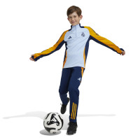 adidas Real Madrid Haut d'Entraînement 1/4-Zip 2024-2025 Enfants Bleu Clair Bleu Foncé Orange