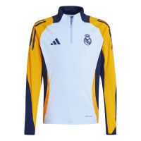 adidas Real Madrid Trainingstrui 1/4-Zip 2024-2025 Kids Lichtblauw Donkerblauw Oranje