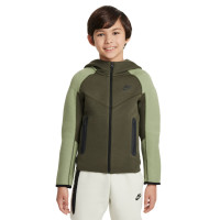 Veste de sport Nike Tech Fleece pour enfants, vert foncé, vert clair, noir