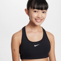 Brassière de sport Nike Swoosh EasyOn pour fille, noir et blanc