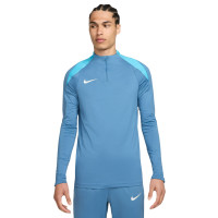 Pull en haut d'entraînement Nike Strike à 1/4 fermeture éclair, bleu clair, blanc