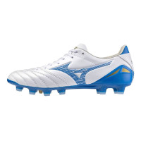 Mizuno Morelia Neo IV Pro Gazon Naturel Chaussures de Foot (FG) Blanc Bleu