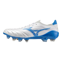 Mizuno Morelia Neo IV Beta Elite Crampons Vissés Chaussures de Foot (SG) Blanc Bleu